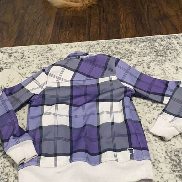 Empyre light jacket zip up sweatshirt plaid purple size M - Picture 4 of 16